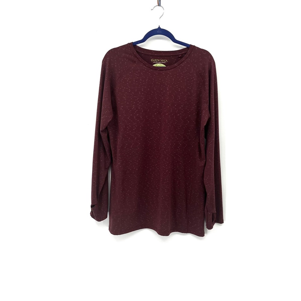 Earth Yoga Maroon long sleeve gorpcore outdoor hiking shirt sustainable top XXL